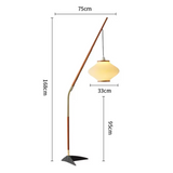 Modern Wooden Arc Floor Lamp Pendant Style LED Standing Light