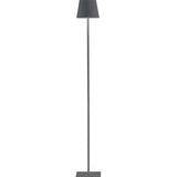 Minimalist LED Floor Lamp Modern Standing Light with Fabric Shade