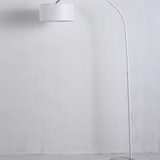 Modern Arc Floor Lamp Fabric Shade LED Standing Light for Living Room