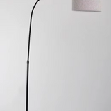 Modern Arc Floor Lamp Fabric Shade LED Standing Light for Living Room