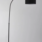 Modern Arc Floor Lamp Fabric Shade LED Standing Light for Living Room