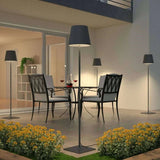 Minimalist LED Floor Lamp Modern Standing Light with Fabric Shade