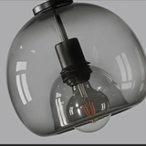 Modern Amber Glass Globe Pendant Light