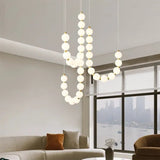 Modern Pearl Globe LED Chandelier Pendant Light