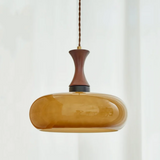 Amber Glass Retro Pendant Ceiling Light