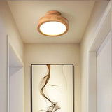 Modern Wooden Flush Mount Ceiling Light with Warm LED Glow