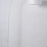 Modern Arc Floor Lamp Fabric Shade LED Standing Light for Living Room