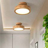 Modern Wooden Flush Mount Ceiling Light with Warm LED Glow