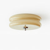 Vintage Cream Glass Flush Mount Ceiling Light for Warm Ambient Lighting