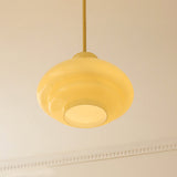 Retro Yellow Glass Pendant Ceiling Light