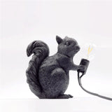 Decorative Squirrel Table Lamp Holding Light Bulb