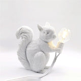 Decorative Squirrel Table Lamp Holding Light Bulb