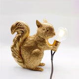 Decorative Squirrel Table Lamp Holding Light Bulb