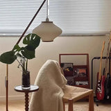 Modern Wooden Arc Floor Lamp Pendant Style LED Standing Light