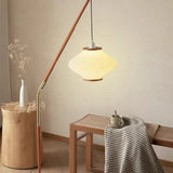 Modern Wooden Arc Floor Lamp Pendant Style LED Standing Light