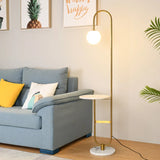 Modern LED Floor Lamp with Built In Side Table Minimalist Standing Light