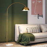 Modern Gold Arc Floor Lamp Adjustable LED Reading Light