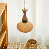 Amber Glass Retro Pendant Ceiling Light