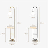 Modern LED Floor Lamp with Built In Side Table Minimalist Standing Light