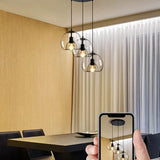 Modern Amber Glass Globe Pendant Light