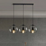 Modern Amber Glass Globe Pendant Light