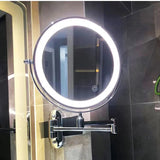 LED Wall Mounted Makeup Mirror with Light Adjustable Magnifying Vanity Mirror