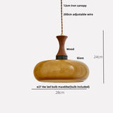 Amber Glass Retro Pendant Ceiling Light