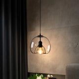 Modern Amber Glass Globe Pendant Light