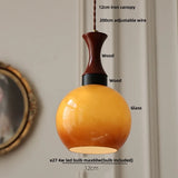 Amber Glass Retro Pendant Ceiling Light