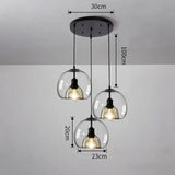 Modern Amber Glass Globe Pendant Light
