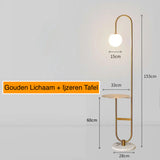 Modern LED Floor Lamp with Built In Side Table Minimalist Standing Light
