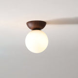Modern Wooden Globe Ceiling Light for Warm Minimalist Interiors