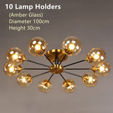 Modern Amber Glass Bubble Chandelier Ceiling Light