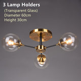 Modern Amber Glass Bubble Chandelier Ceiling Light