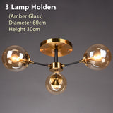 Modern Amber Glass Bubble Chandelier Ceiling Light