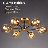 Modern Amber Glass Bubble Chandelier Ceiling Light
