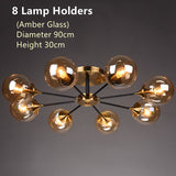 Modern Amber Glass Bubble Chandelier Ceiling Light