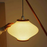 Modern Wooden Arc Floor Lamp Pendant Style LED Standing Light