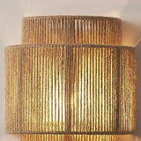 Natural Woven Rattan Wall Lamp Boho Style Ambient Wall Light