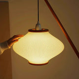 Modern Wooden Arc Floor Lamp Pendant Style LED Standing Light