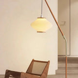 Modern Wooden Arc Floor Lamp Pendant Style LED Standing Light