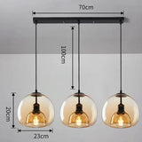 Modern Amber Glass Globe Pendant Light