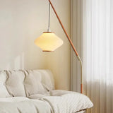Modern Wooden Arc Floor Lamp Pendant Style LED Standing Light