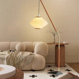 Modern Wooden Arc Floor Lamp Pendant Style LED Standing Light