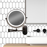 LED Wall Mounted Makeup Mirror with Light Adjustable Magnifying Vanity Mirror
