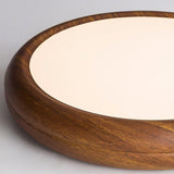 Modern Wooden Round Flush Mount LED Ceiling Light