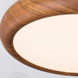 Modern Wooden Round Flush Mount LED Ceiling Light