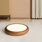 Modern Wooden Round Flush Mount LED Ceiling Light