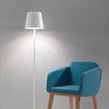 Minimalist LED Floor Lamp Modern Standing Light with Fabric Shade