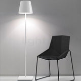Minimalist LED Floor Lamp Modern Standing Light with Fabric Shade